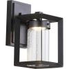 JONATHAN Y JYL7448A Nate 6.75″ Outdoor Modern Cube Bubble Glass/Metal Integrated LED Sconce French Country Industrial Rustic 3000K LED Bulbs Porch Patio Yard Garage Doorway Entryway, Black/Clear
