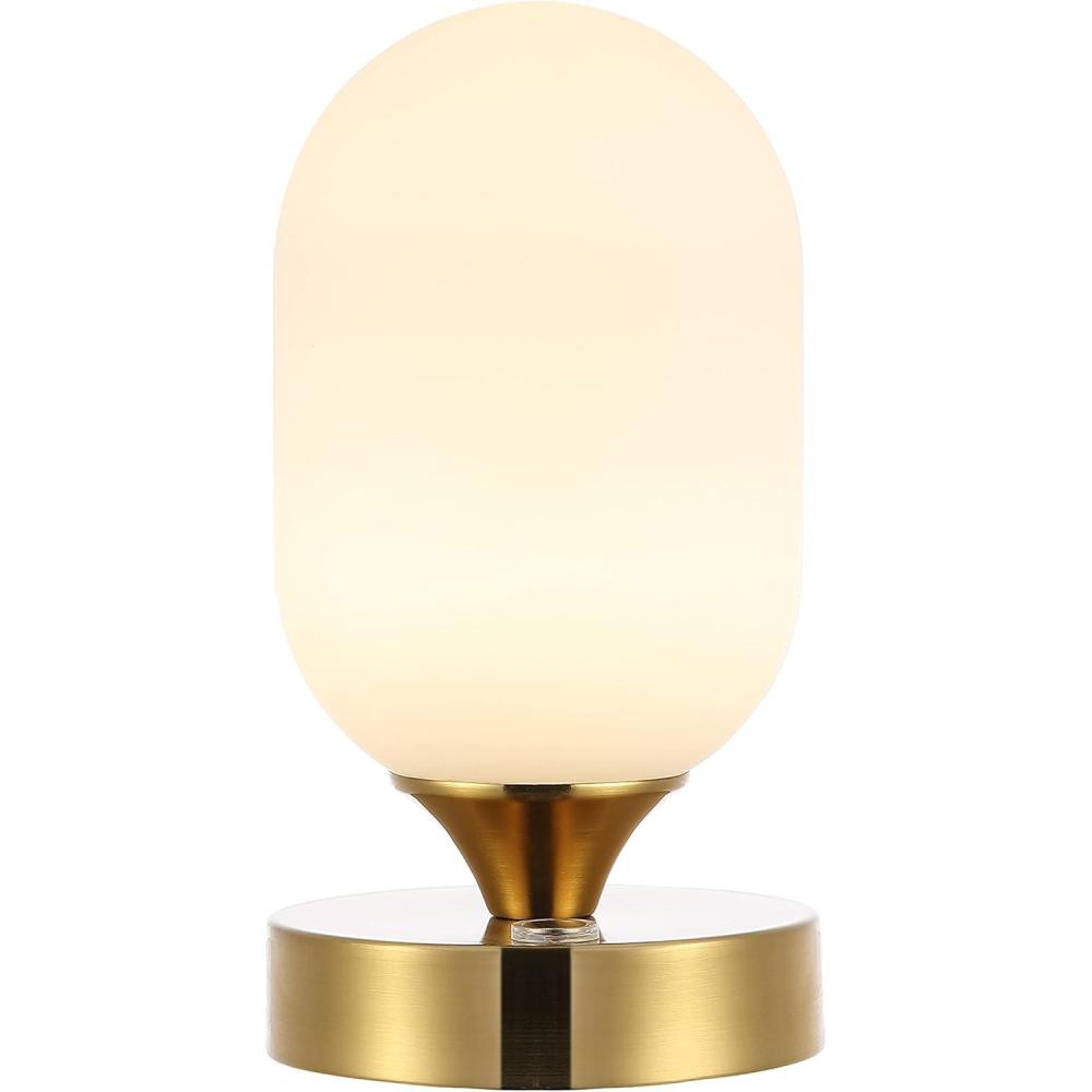 imageJONATHAN Y JYL7111C Eli 8quot Modern Minimalist Iron Rechargeable Integrated LED Table Lamp Contemporary Bedside Desk Nightstand Lamp for Bedroom Living Room Office Brass GoldWhiteBrass Gold