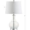 JONATHAN Y JYL1068A-SET2 Set of 2 Table Lamps Lavelle 25″ Glass LED Table Lamp Contemporary Transitional Bedside Desk Nightstand Lamp for Bedroom Living Room Office College Bookcase, Mercury Silver(Clear)