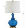 JONATHAN Y JYL1068A-SET2 Set of 2 Table Lamps Lavelle 25″ Glass LED Table Lamp Contemporary Transitional Bedside Desk Nightstand Lamp for Bedroom Living Room Office College Bookcase, Mercury Silver(Cobalt Blue)