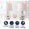 JONATHAN Y JYL1068A-SET2 Set of 2 Table Lamps Lavelle 25″ Glass LED Table Lamp Contemporary Transitional Bedside Desk Nightstand Lamp for Bedroom Living Room Office College Bookcase, Mercury Silver(Mercury Silver)