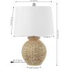 JONATHAN Y JYL4050A-SET2 Nora 22″ Rustic Coastal Rattan Globe LED Table Lamps for Bedroom, Living Room, Office, Brown (Set of 2)
