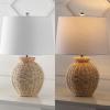 JONATHAN Y JYL4050A-SET2 Nora 22″ Rustic Coastal Rattan Globe LED Table Lamps for Bedroom, Living Room, Office, Brown (Set of 2)