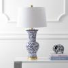 JONATHAN Y JYL5014A Leo 28.5″ Chinoiserie LED Table Lamp Classic Cottage Bedside Desk Nightstand Lamp for Bedroom Living Room Office College Bookcase LED Bulb Included, Blue/White