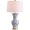 JONATHAN Y JYL5014A Leo 28.5″ Chinoiserie LED Table Lamp Classic Cottage Bedside Desk Nightstand Lamp for Bedroom Living Room Office College Bookcase LED Bulb Included, Blue/White