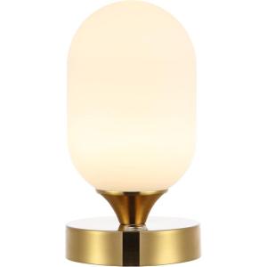 JONATHAN Y JYL7111C Eli 8″ Modern Minimalist Iron Rechargeable Integrated LED Table Lamp Contemporary Bedside Desk Nightstand Lamp for Bedroom Living Room Office, Brass Gold/White(Brass Gold)