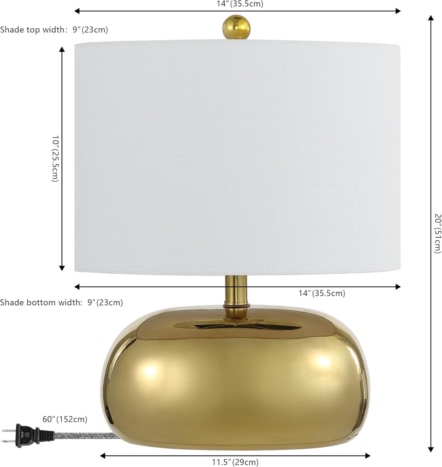 imageJONATHAN Y JYL4057A Calix 20quot MidCentury Glam CeramicIron LED Table Lamp Gold for Living Room Office Bedroom