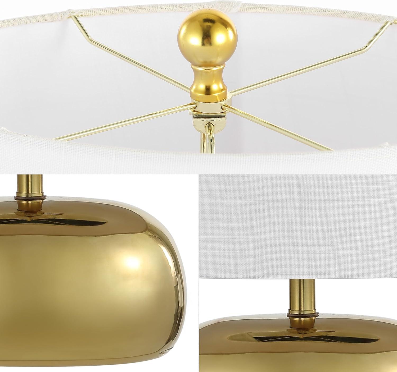 imageJONATHAN Y JYL4057A Calix 20quot MidCentury Glam CeramicIron LED Table Lamp Gold for Living Room Office Bedroom