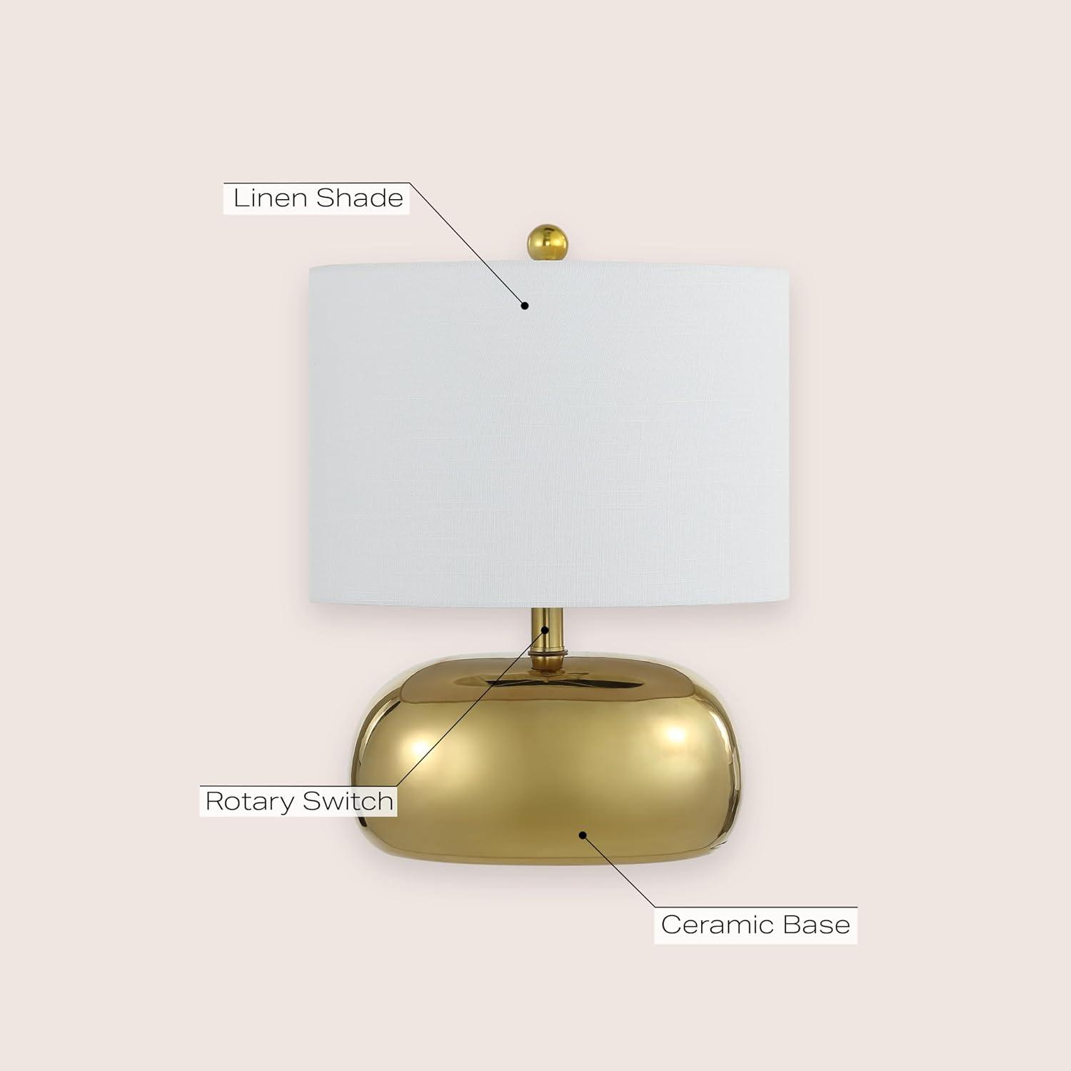 imageJONATHAN Y JYL4057A Calix 20quot MidCentury Glam CeramicIron LED Table Lamp Gold for Living Room Office Bedroom