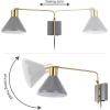JONATHAN Y JYL1303C Max 20.5″ Swing Arm 1-Light Modern Midcentury Iron USB Charging Port LED Sconce Transitional Farmhouse Entryway Lobby Kitchen Bathroom Bedroom Living Room, Grey/Brass Gold(Grey/Brass Gold)