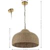 JONATHAN Y JYL1133A Eliza 20″ 1-Light Coastal Bohemian Rattan/Iron Dome LED Pendant Rustic, Cottage, Farmhouse, Mediterranean, Office, Living Room, Dining Room, Bedroom, Hallway, Brown/Brass Gold
