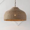 JONATHAN Y JYL1133A Eliza 20″ 1-Light Coastal Bohemian Rattan/Iron Dome LED Pendant Rustic, Cottage, Farmhouse, Mediterranean, Office, Living Room, Dining Room, Bedroom, Hallway, Brown/Brass Gold