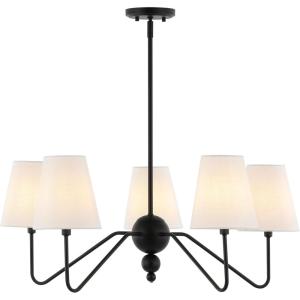 JONATHAN Y JYL7912A Skylar 32″ 5-Light Classic Minimalist Iron Inverted Gourd LED Chandelier, Black for Kitchen, Small Dining Room, Bedroom and Foyer