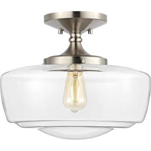 JONATHAN Y JYL7517A Marfa 14″ Glass Iron Farmhouse Modern LED Flush Mount, Bohemian, Cottage, Rustic, Industrial, Dimmable, 2700K Cozy Warm Light Kitchen Hallway Bathroom Stairwell, Oil Rubbed Bronze(Nickel)