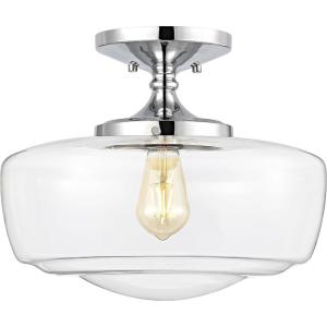 JONATHAN Y JYL7517A Marfa 14″ Glass Iron Farmhouse Modern LED Flush Mount, Bohemian, Cottage, Rustic, Industrial, Dimmable, 2700K Cozy Warm Light Kitchen Hallway Bathroom Stairwell, Oil Rubbed Bronze(Chrome)