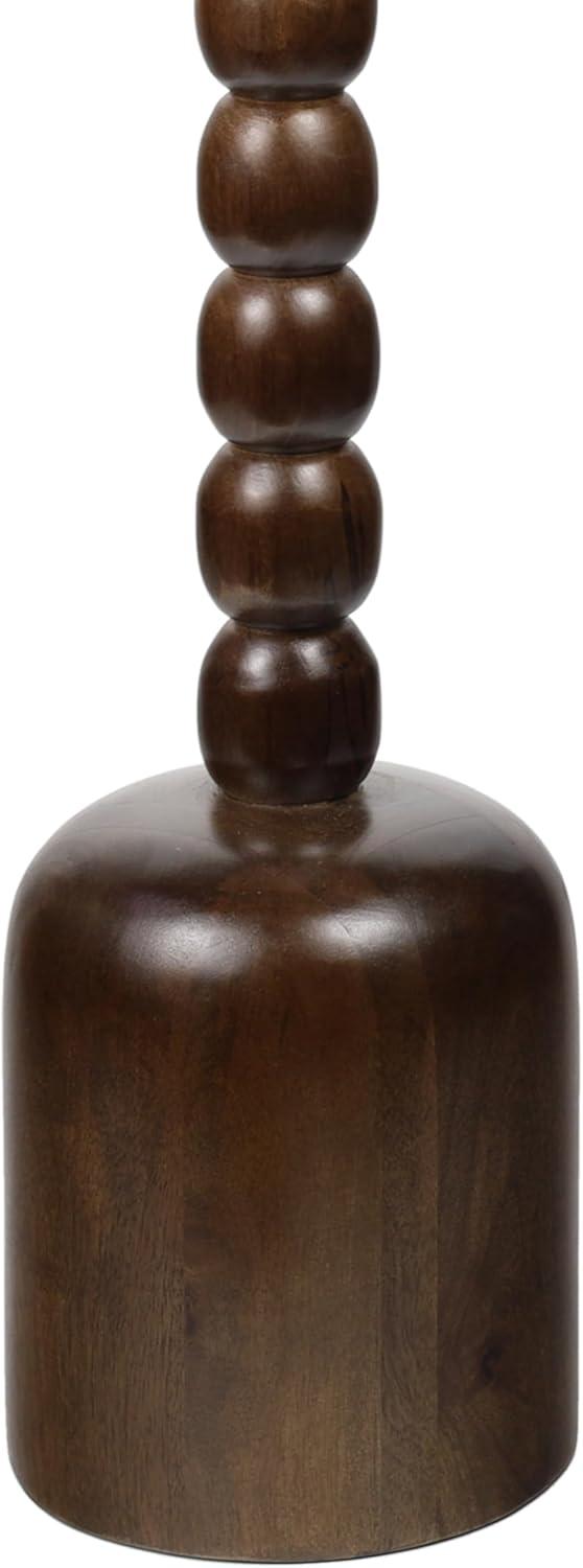 imageJONATHAN Y END3002A Turner 245quot Designer Cottage Spindle Wood Column Drink Table and Decorative End Table with White Marble Round Top for Living Room Bedroom Office Bathroom NaturalDark BrownBeigeGray