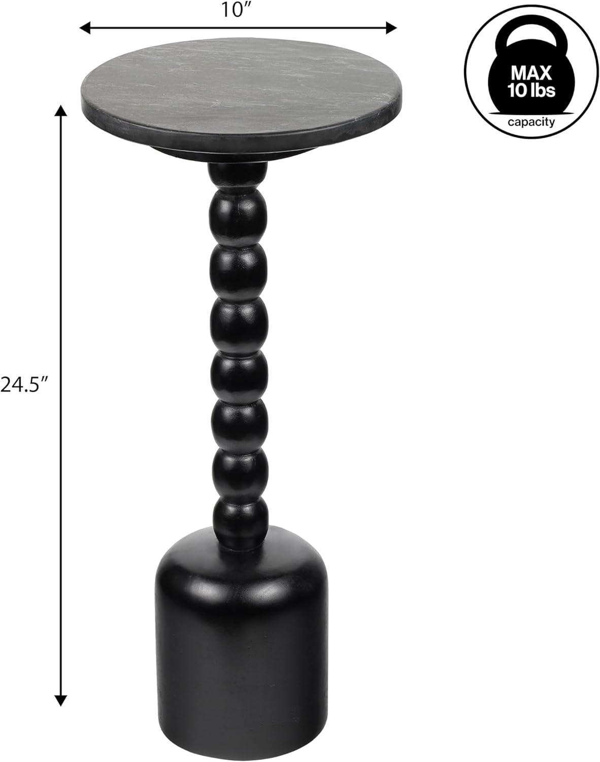 imageJONATHAN Y END3002A Turner 245quot Designer Cottage Spindle Wood Column Drink Table and Decorative End Table with White Marble Round Top for Living Room Bedroom Office Bathroom NaturalBlack