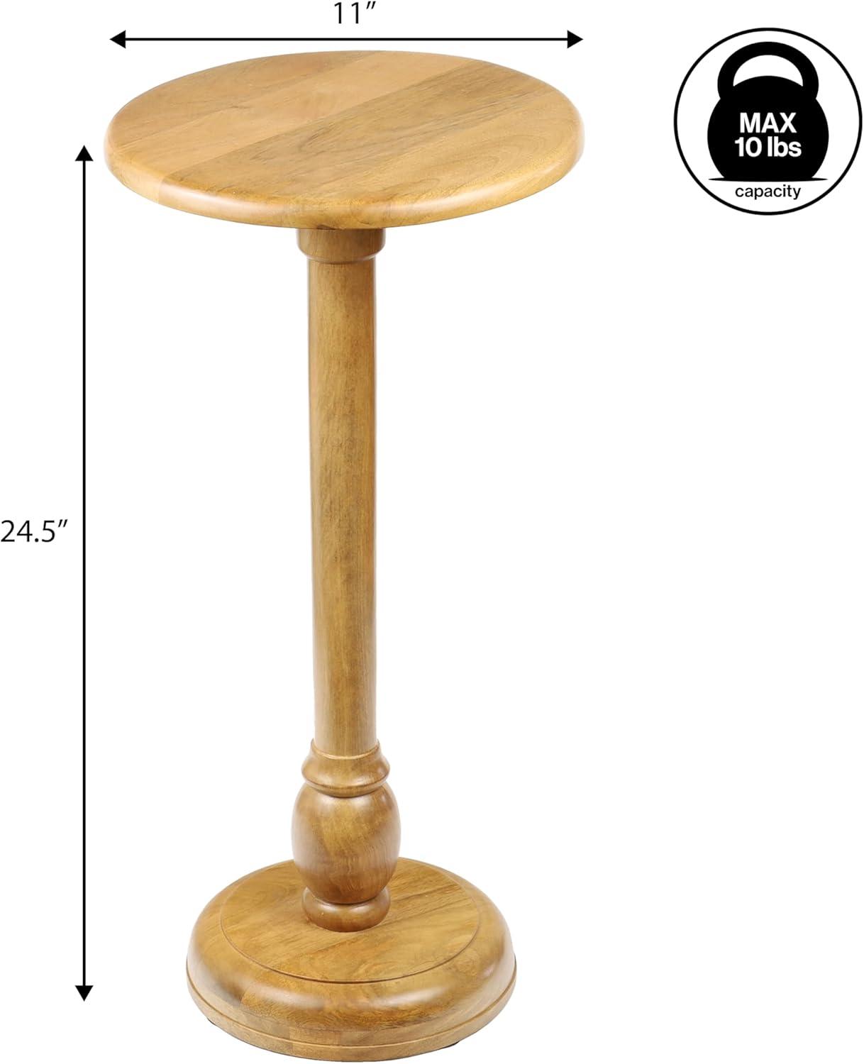 imageJONATHAN Y END3006A Leopold 245quot Cottage Designer Mango Wood Pedestal Round Drink Table and Decorative End Table for Living Room Bedroom Office Bathroom NaturalNatural