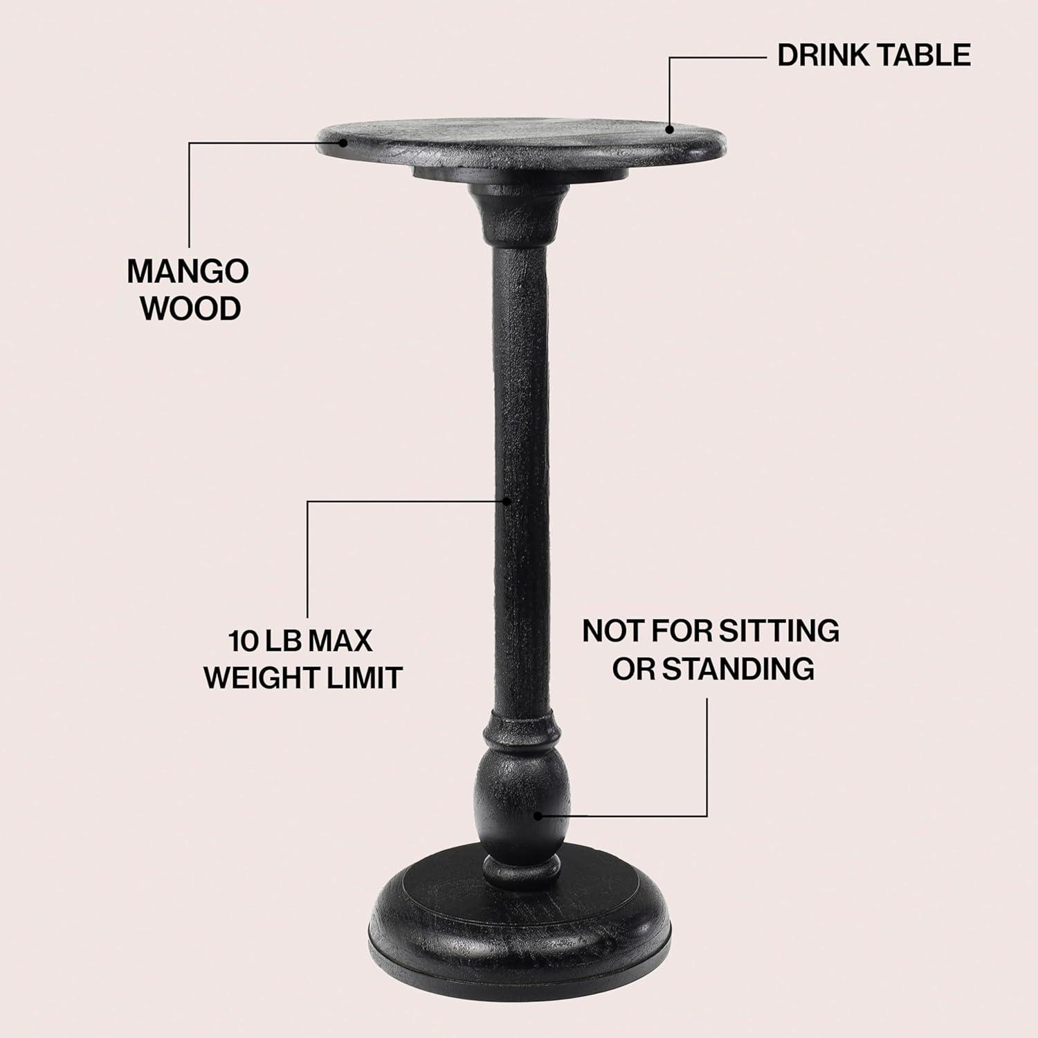 imageJONATHAN Y END3006A Leopold 245quot Cottage Designer Mango Wood Pedestal Round Drink Table and Decorative End Table for Living Room Bedroom Office Bathroom NaturalBlack
