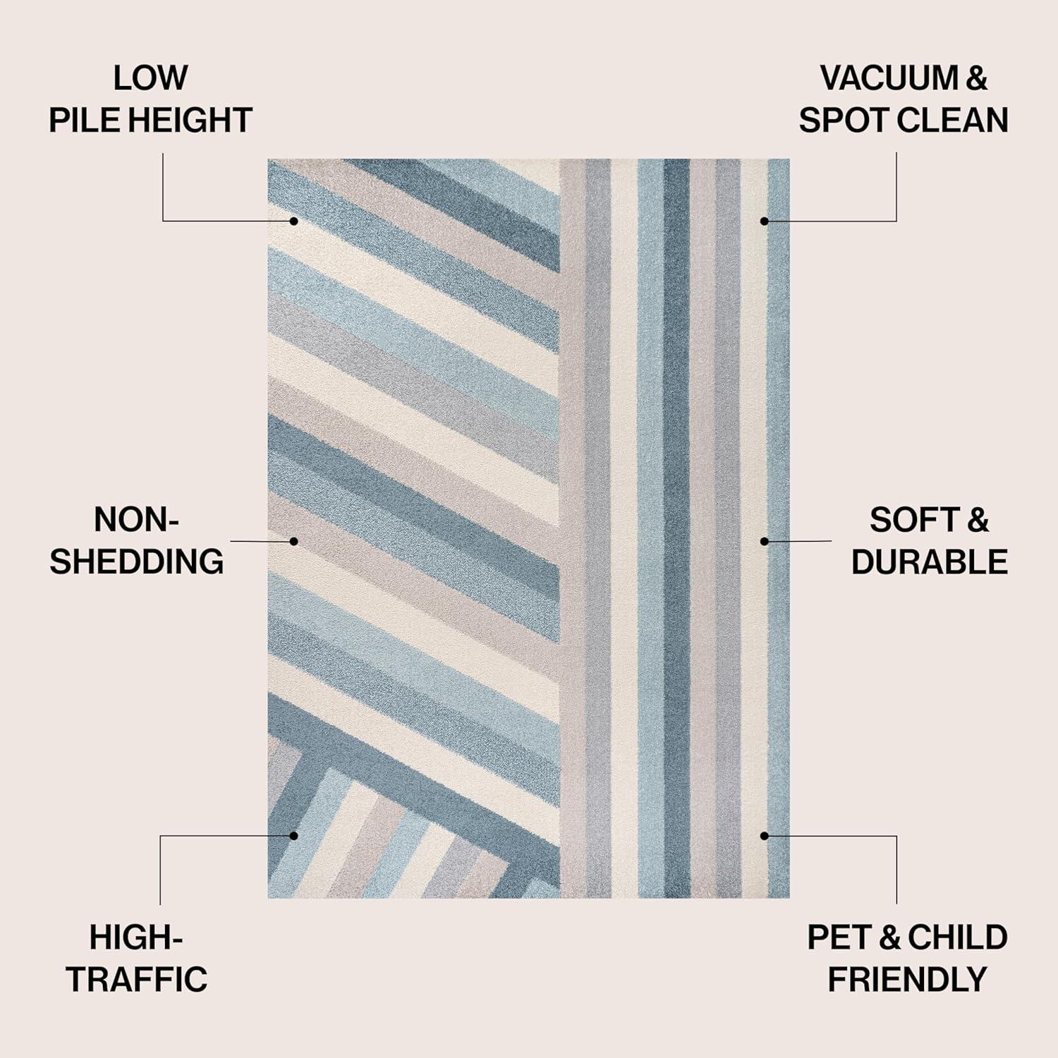 imageJONATHAN Y Retro Rainbow Stripe Indoor Area Rug 8x10 RedGoldCream Contemporary Casual Coastal EasyCleaning for Living Room Bedroom Kitchen Pet Friendly NonShedding DZC102C8BlueCreamGray