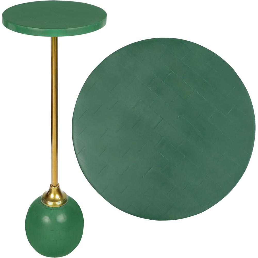 imageJONATHAN Y END1005B Evelyn 26quot Modern Glam MetalResin Mosaic Top Pedestal Drink Table and Decorative End Table for Living Room Bedroom Office Bathroom BlackGoldGreenGold