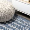 JONATHAN Y Bohemian Geometric Indoor Outdoor Runner Rug 2X8 Black/Ivory, Tokay for Backyard, Patio, Porch, Easy-Cleaning, High Traffic, Pet-Friendly, Non-Shedding (SMB132E-28)(Blue/Ivory)