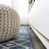 JONATHAN Y Bohemian Geometric Indoor Outdoor Runner Rug 2X8 Black/Ivory, Tokay for Backyard, Patio, Porch, Easy-Cleaning, High Traffic, Pet-Friendly, Non-Shedding (SMB132E-28)(Blue/Ivory)