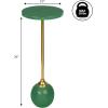 JONATHAN Y END1005B Evelyn 26″ Modern Glam Metal/Resin Mosaic Top Pedestal Drink Table and Decorative End Table for Living Room, Bedroom, Office, Bathroom, Black/Gold(Green/Gold)