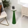 JONATHAN Y END1009C Oliver 22.25″ Mid-Century Glam Retro Metal Drink Table and Decorative End Table with White Marble Round Top for Living Room, Bedroom, Office, Bathroom, Green/White(Green/White)