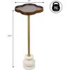 JONATHAN Y END3000A Colby 24.5″ Classic Cottage Wood/Metal Drink Table and Decorative End Table with Quatrefoil Top and White Marble Base for Living Room, Bedroom, Office, Bathroom, Natural/Black(Dark Brown/Gold/White)