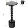 JONATHAN Y END3002A Turner 24.5″ Designer Cottage Spindle Wood Column Drink Table and Decorative End Table with White Marble Round Top for Living Room, Bedroom, Office, Bathroom, Natural(Black)