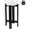 JONATHAN Y END3003B Elena 24″ Minimalist Structured Wood Drink Table and Decorative End Table with White Marble Round Top for Living Room, Bedroom, Office, Bathroom, Black(Black/White)