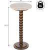 JONATHAN Y END3005C Monroe 24.25″ Rustic Farmhouse Spindle Wood Drink Table and Decorative End Table with White/Beige Marble Round Top for Living Room, Bedroom, Office, Bathroom, Dark Brown(Dark Brown/Beige/Gray)