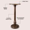 JONATHAN Y END3006A Leopold 24.5″ Cottage Designer Mango Wood Pedestal Round Drink Table and Decorative End Table for Living Room, Bedroom, Office, Bathroom, Natural(Dark Brown)