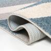 JONATHAN Y Retro Rainbow Stripe Indoor Area Rug 8×10, Red/Gold/Cream, Contemporary, Casual, Coastal, Easy-Cleaning for Living Room, Bedroom, Kitchen, Pet Friendly, Non-Shedding (DZC102C-8)(Blue/Cream/Gray)