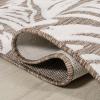 JONATHAN Y Two-Tone Monstera Leaf Indoor Outdoor Area Rug 8X10 Orange/Ivory, Tobago High-Low for Backyard, Patio, Porch, Easy-Cleaning, High Traffic, Pet-Friendly, Non-Shedding (HWC100A-8)(Brown/Ivory)