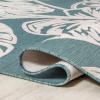 JONATHAN Y Two-Tone Monstera Leaf Indoor Outdoor Area Rug 8X10 Orange/Ivory, Tobago High-Low for Backyard, Patio, Porch, Easy-Cleaning, High Traffic, Pet-Friendly, Non-Shedding (HWC100A-8)(Blue/Ivory)