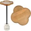 JONATHAN Y END3000A Colby 24.5″ Classic Cottage Wood/Metal Drink Table and Decorative End Table with Quatrefoil Top and White Marble Base for Living Room, Bedroom, Office, Bathroom, Natural/Black(Natural/Black/White)