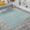 JONATHAN Y Haze Solid Low-Pile Aqua Blue 5×5 Square Indoor Area Rug, Coastal,Bohemian,Minimalist,Classic, Easy-Cleaning for Living Room,Bedroom,Kitchen,Pet Friendly,Non-Shedding (SEU100S-5SQ)