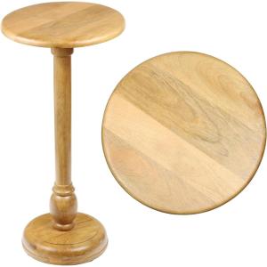 JONATHAN Y END3006A Leopold 24.5″ Cottage Designer Mango Wood Pedestal Round Drink Table and Decorative End Table for Living Room, Bedroom, Office, Bathroom, Natural(Natural)
