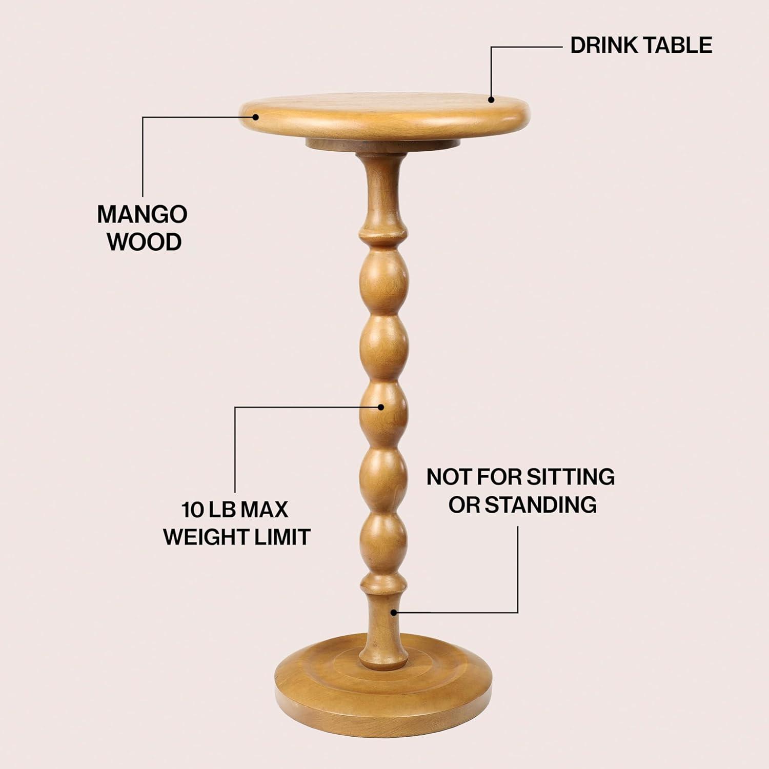 imageJONATHAN Y END3007B Augustus 245quot Cottage Classic Spindle Wood Pedestal Round Drink Table and Decorative End Table for Living Room Bedroom Office Bathroom Dark BrownNatural