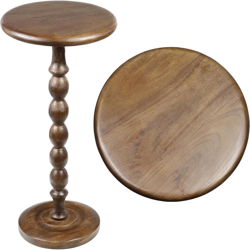 imageJONATHAN Y END3007B Augustus 245quot Cottage Classic Spindle Wood Pedestal Round Drink Table and Decorative End Table for Living Room Bedroom Office Bathroom Dark BrownDark Brown