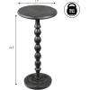 JONATHAN Y END3007B Augustus 24.5″ Cottage Classic Spindle Wood Pedestal Round Drink Table and Decorative End Table for Living Room, Bedroom, Office, Bathroom, Dark Brown(Black)