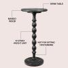 JONATHAN Y END3007B Augustus 24.5″ Cottage Classic Spindle Wood Pedestal Round Drink Table and Decorative End Table for Living Room, Bedroom, Office, Bathroom, Dark Brown(Black)