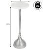 JONATHAN Y END4001C Ava 23.75″ Art Deco Contemporary Metal Pedestal Drink Table and Decorative End Table with White Marble Round Top and Hammered Base for Living Room, Bedroom, Office, Black(Nickel)