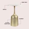 JONATHAN Y END4002B Pip 20.25″ Classic Designer Metal Drink Table and Decorative End Table with White Marble Round Top and Bell Pedestal Base for Living Room, Bedroom, Office, Bathroom, Antique Gold(Antique Gold)