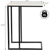 JONATHAN Y END4005A Caius 24.25″ Designer Industrial Metal C-Shaped End Table and Side Couch Table with White Marble Top for Living Room, Bedroom, Office, Bathroom, Black(White/Black)