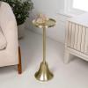 JONATHAN Y END4007A Irida 24″ Art Deco Designer Pedestal Drink Table and Decorative End Table with Hammered Round Top and Bell Base for Living Room, Bedroom, Office, Bathroom, Antique Gold(Antique Gold)