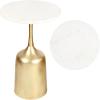 JONATHAN Y END4002B Pip 20.25″ Classic Designer Metal Drink Table and Decorative End Table with White Marble Round Top and Bell Pedestal Base for Living Room, Bedroom, Office, Bathroom, Antique Gold(Antique Gold)