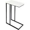 JONATHAN Y END4005A Caius 24.25″ Designer Industrial Metal C-Shaped End Table and Side Couch Table with White Marble Top for Living Room, Bedroom, Office, Bathroom, Black(White/Black)